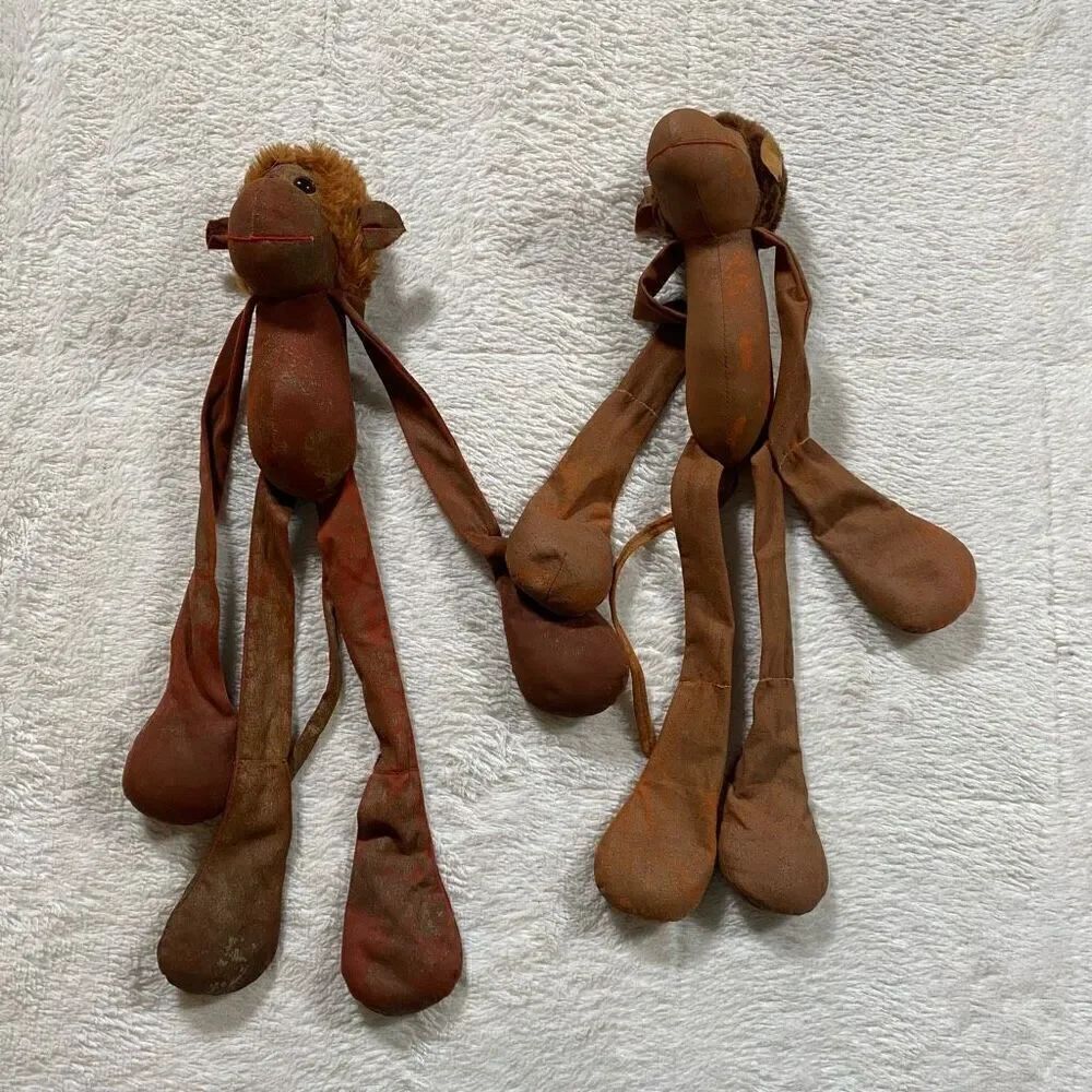 Vintage 80s Kamar Monkey Do Long Legs Arms Stuffed Animal Plush Lot Bundle